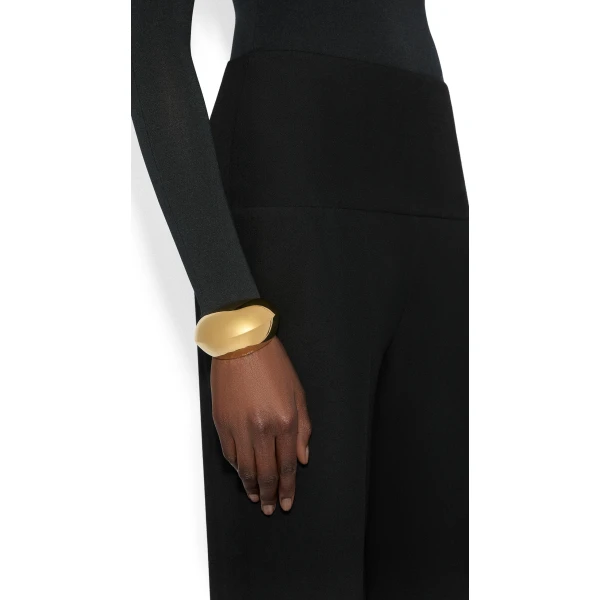 Alaia Dome Cuff in Gold | Cuffs | Luxury Shoes 