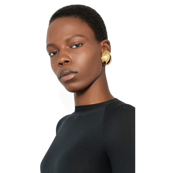 Alaia Dome Earrings in Gold | Earrings | Luxury Shoes 