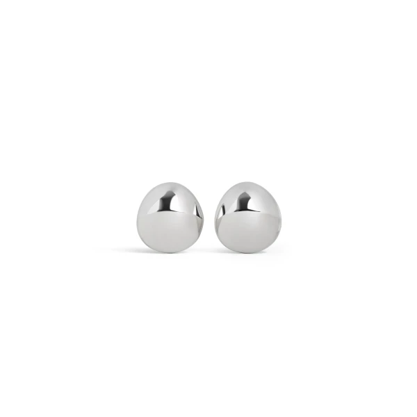 Alaia Dome Earrings in Silver | Earrings | Luxury Shoes 