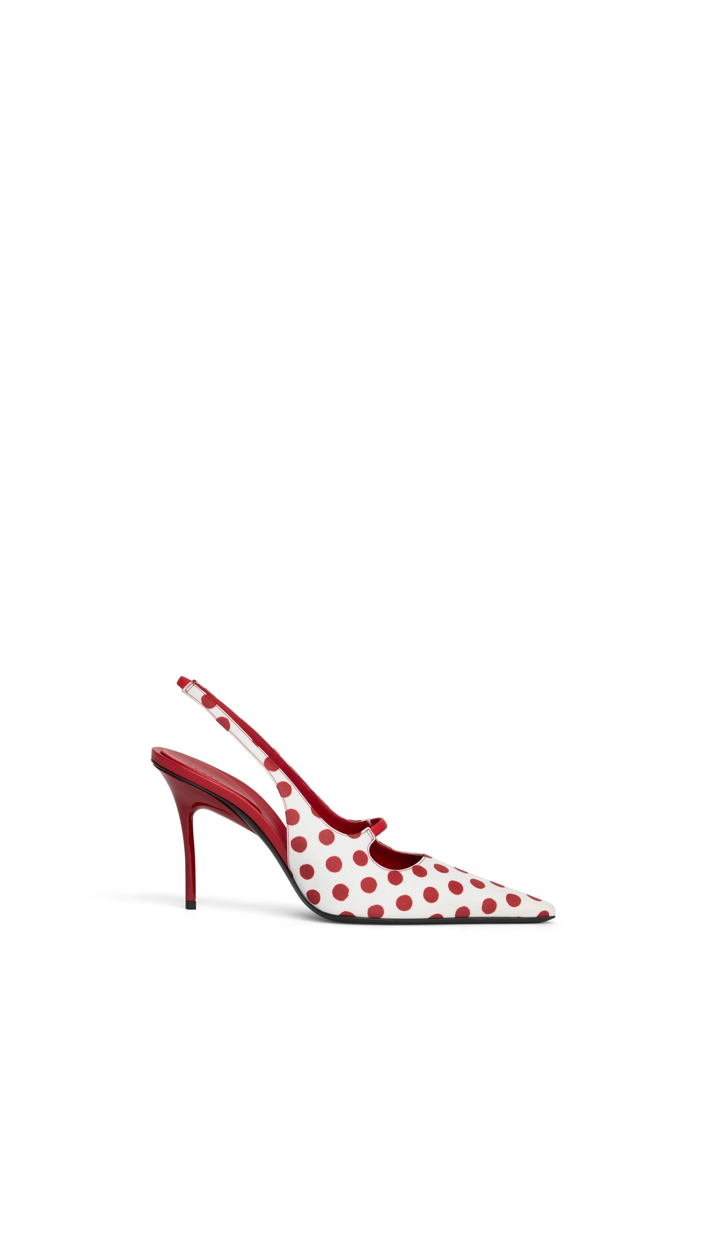 Alaia Drop Slingbacks in Polka Dots Print, Red and White Alaia Drop Slingbacks in Polka Dots Print, Red and White | Heels | Luxury Shoes