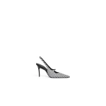 Alaia Drop Slingbacks in Vichy Print, Black and White | Heels | Luxury Shoes 
