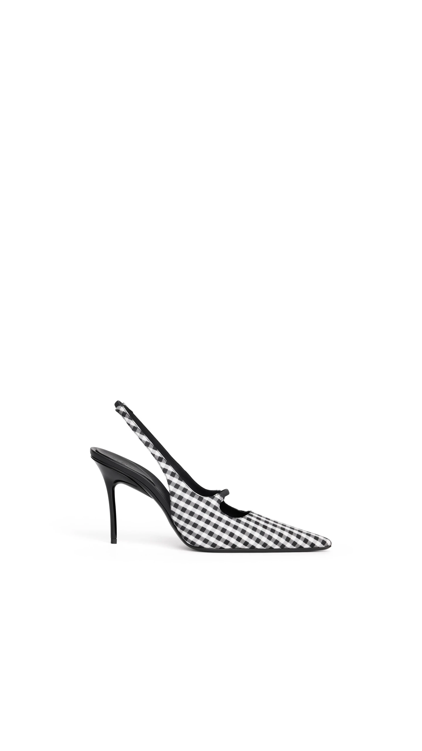Alaia Drop Slingbacks in Vichy Print, Black and White Alaia Drop Slingbacks in Vichy Print, Black and White | Heels | Luxury Shoes