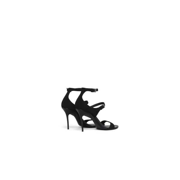 Alaia Drop Strappy Sandals in Suede, Black | Sandals | Luxury Shoes 