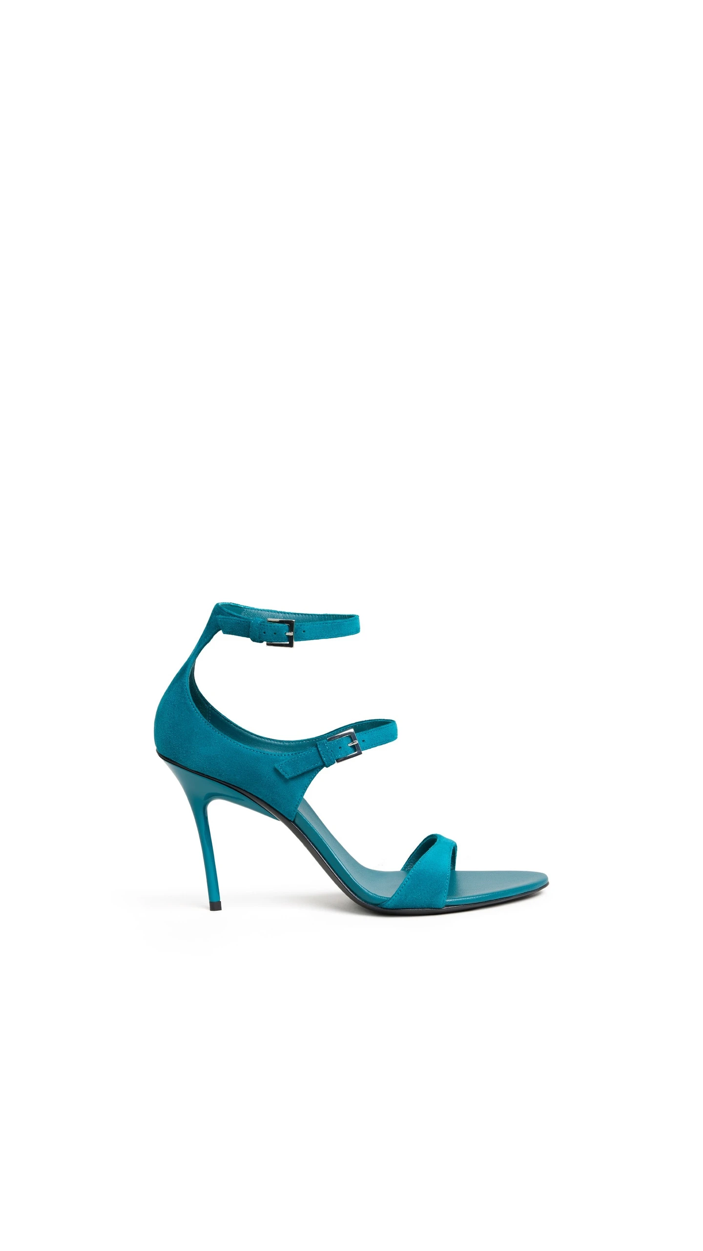 Alaia Drop Strappy Sandals in Suede, China Blue Alaia Drop Strappy Sandals in Suede, China Blue | Sandals | Luxury Shoes