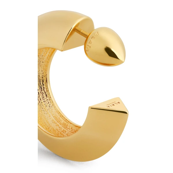 Alaia Edge Hoop Earrings in Gold | Earrings | Luxury Shoes 