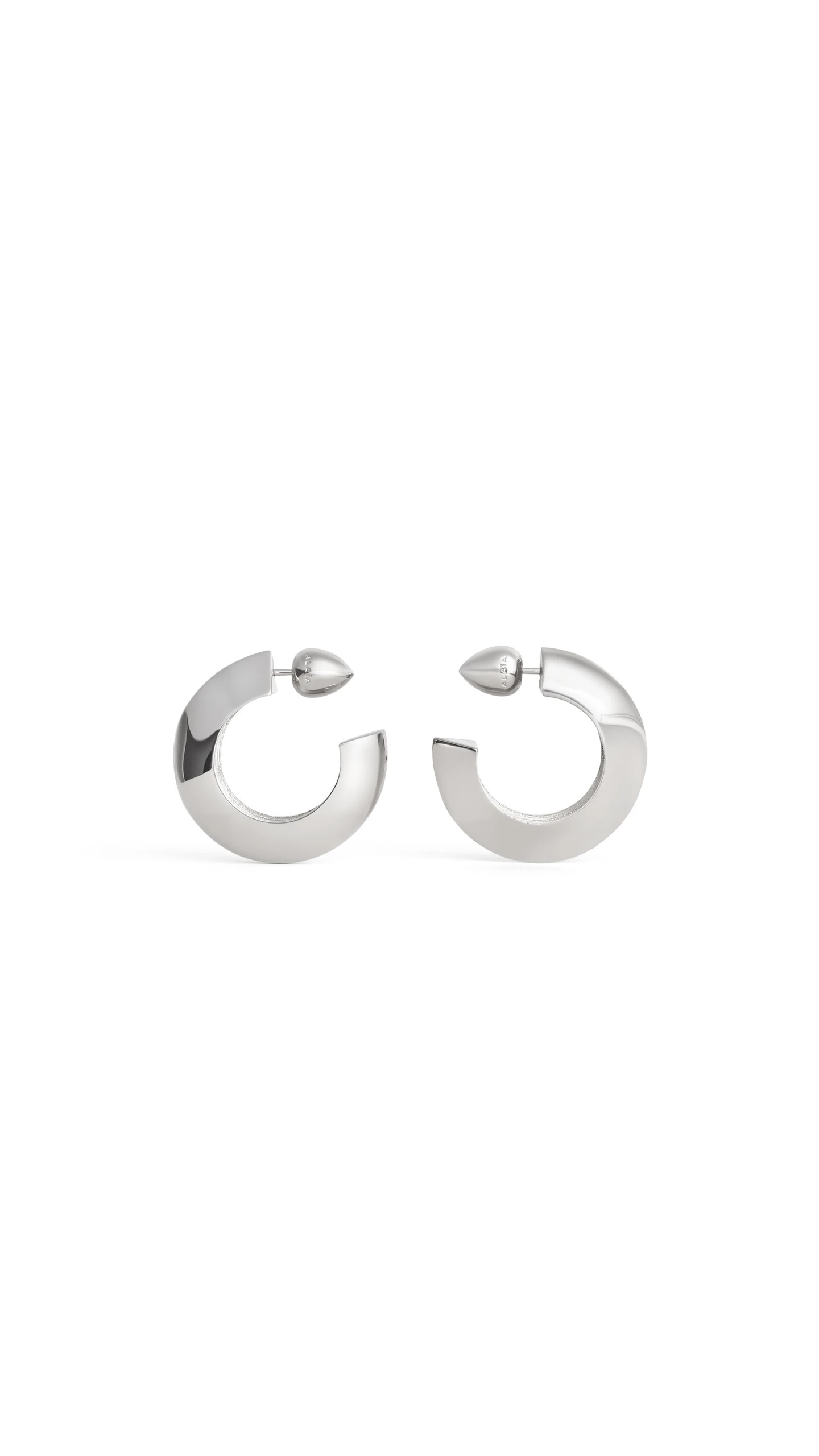 Alaia Edge Hoop Earrings in Silver Alaia Edge Hoop Earrings in Silver | Earrings | Luxury Shoes