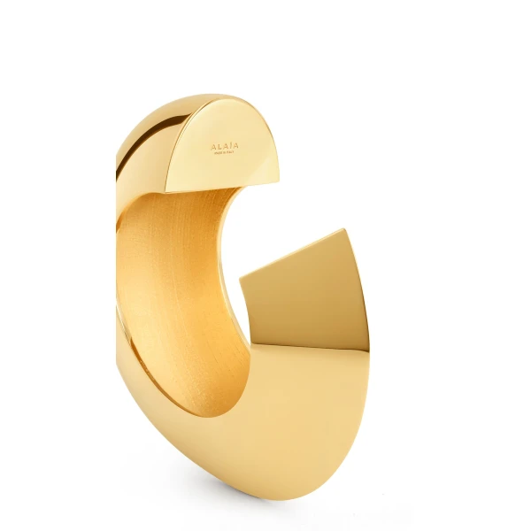 Alaia Edge Medium Cuff in Gold | Cuffs | Luxury Shoes 