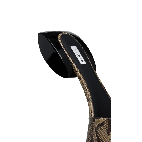 Alaia Ellipse Mules in Ayers Leather, Honey | Mules | Luxury Shoes 