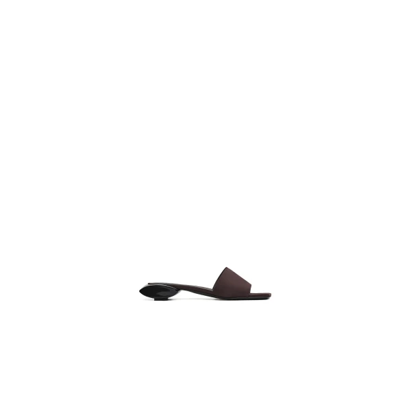 Alaia Ellipse Mules in Suede, Smoke Brown | Mules | Luxury Shoes 