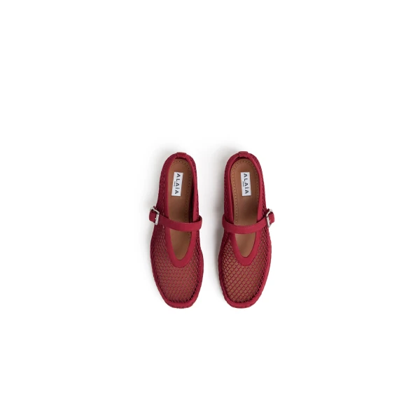 Alaia Espadrilles in Fishnet and Suede, Carmine | Espadrilles | Luxury Shoes 