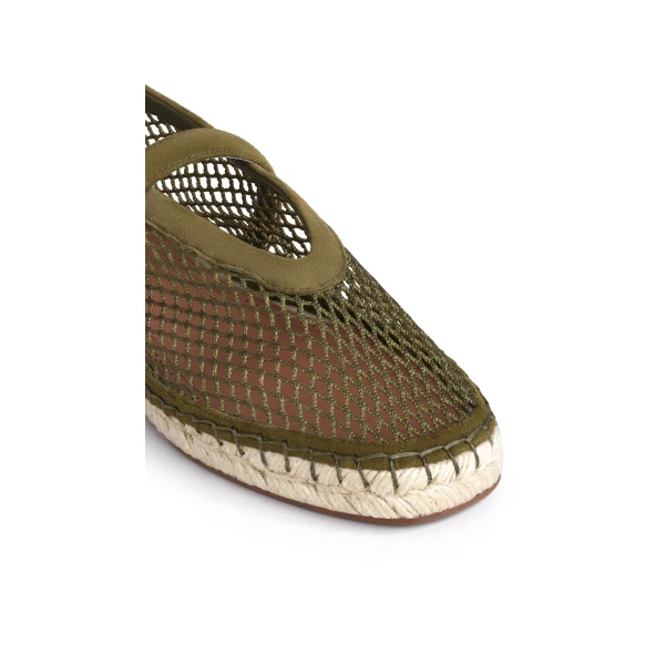 Alaia Espadrilles in Fishnet and Suede, Khaki | Espadrilles | Luxury Shoes 