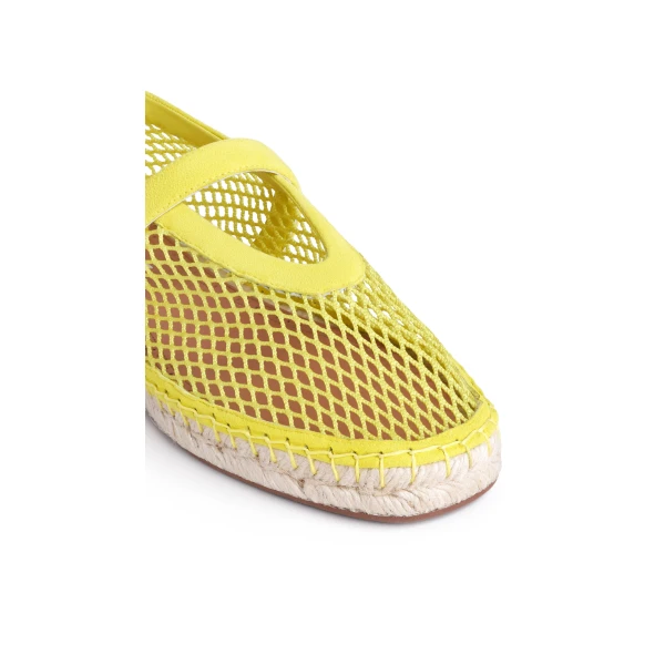 Alaia Espadrilles in Fishnet and Suede, Lemon Yellow | Espadrilles | Luxury Shoes 