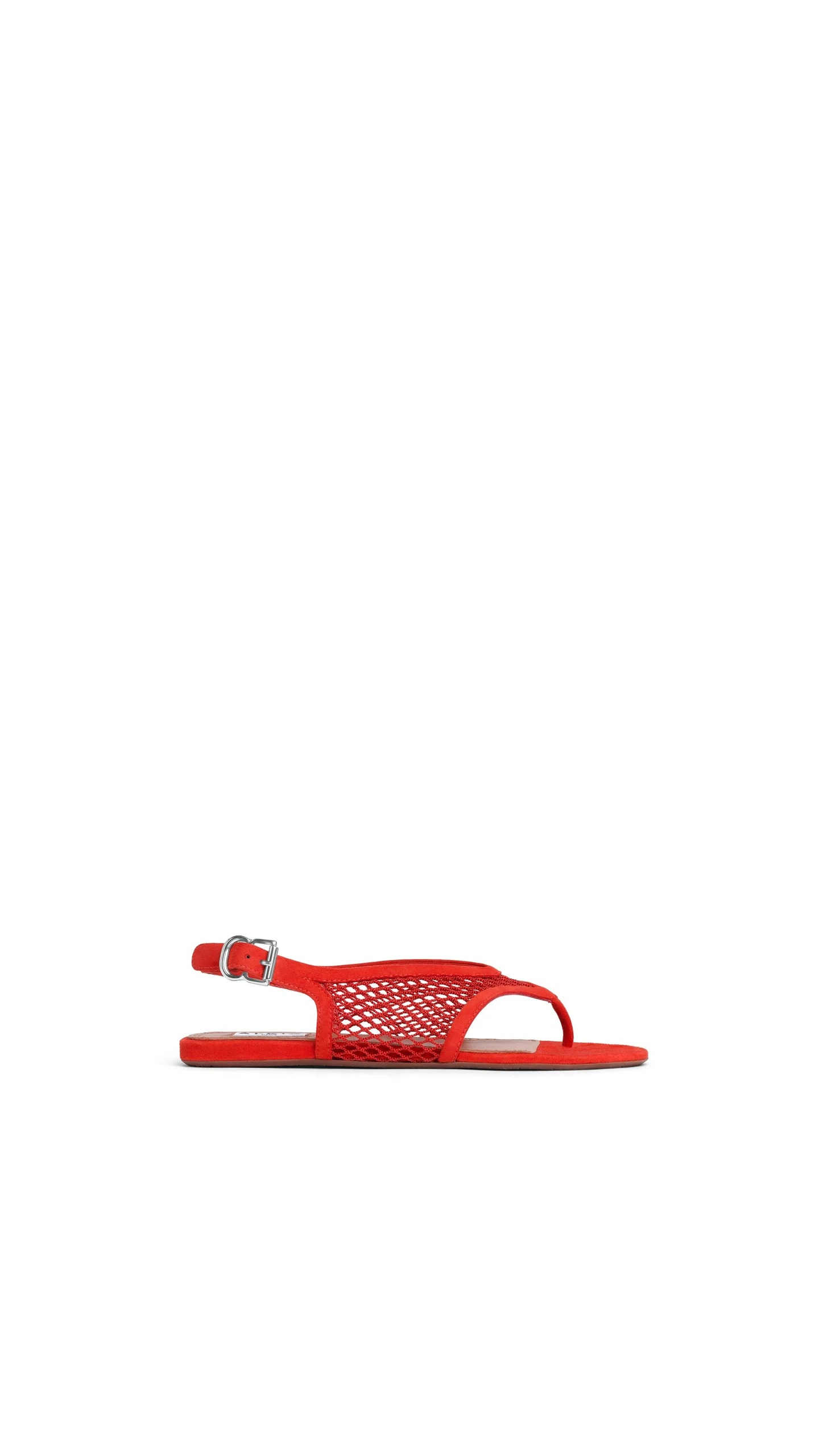 Alaia Fishnet Thong Sandals in Suede, Orange-red Alaia Fishnet Thong Sandals in Suede, Orange-red | Sandals | Luxury Shoes