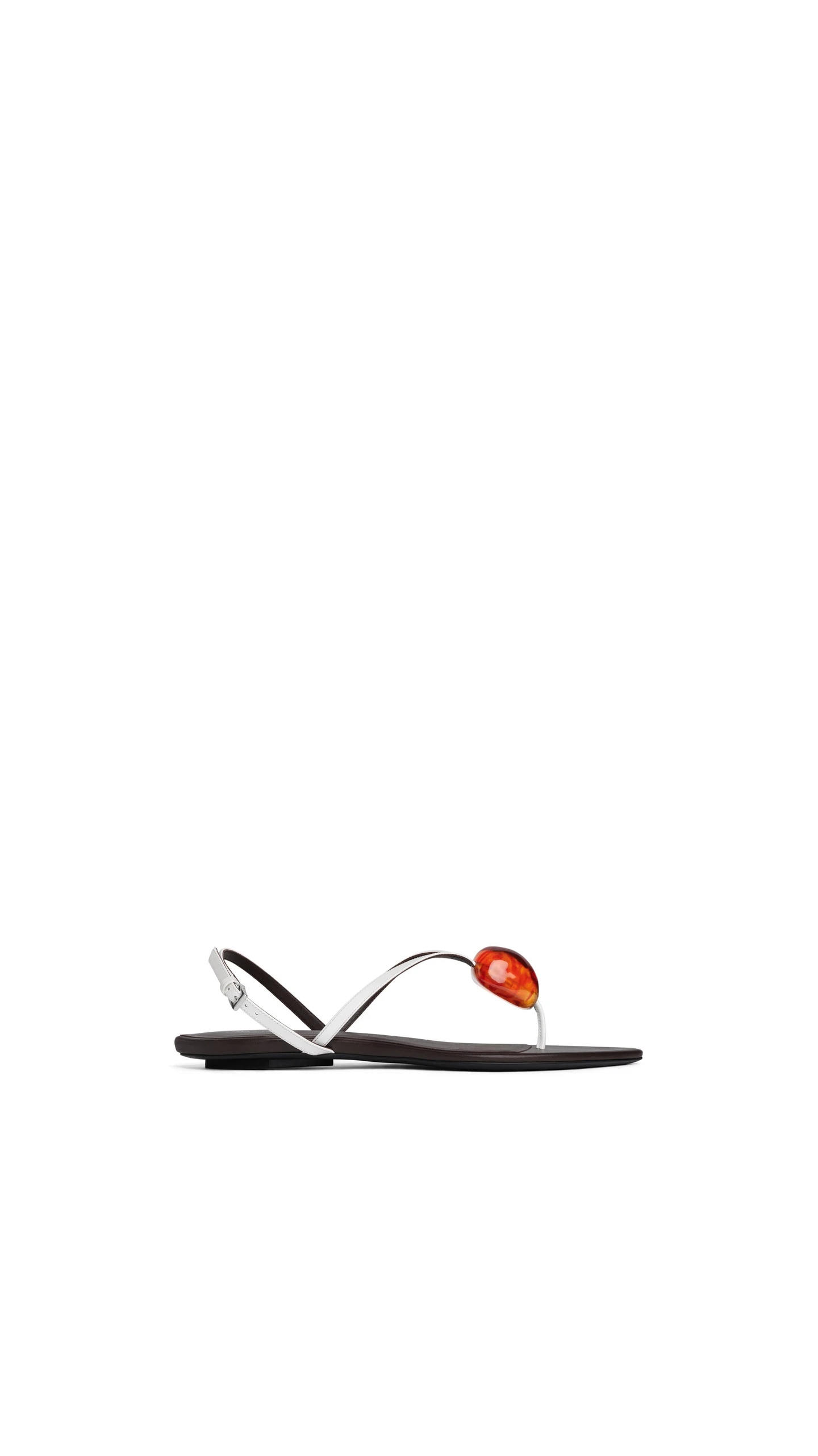 Alaia Flat Jewel Sandals in Patent Leather, Optical White Alaia Flat Jewel Sandals in Patent Leather, Optical White | Sandals | Luxury Shoes