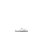 Alaia Flat Mules in Fishnet, Optical White | Mules | Luxury Shoes 