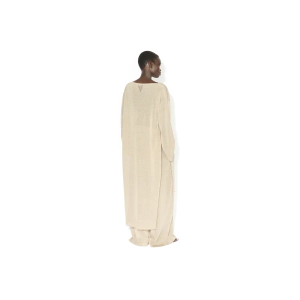 Alaia Fluid Silk Linen Pants in Beige | Wide leg pants | Luxury Shoes 