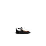 Alaia Fold Laced Flats in Nylon and Suede, Black | Flats | Luxury Shoes 