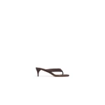 Alaia Heel Thong Mules in Suede, Smoke Brown, 55 mm | Mules | Luxury Shoes 