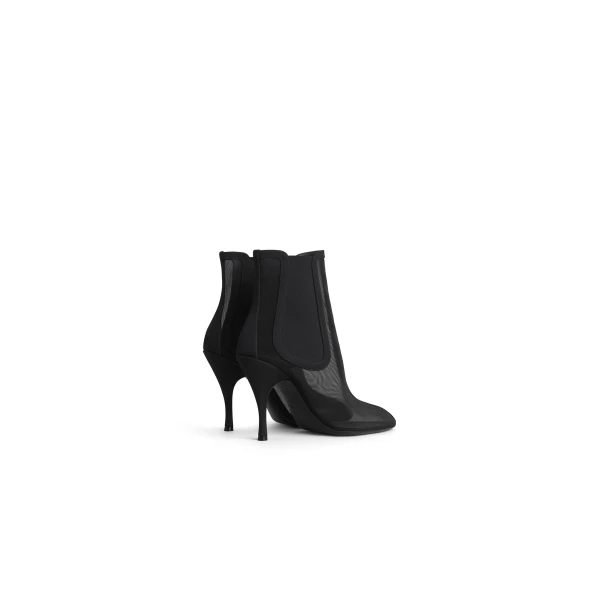 Alaia Heeled Chelsea Boots in Mesh, Black | Boots | Luxury Shoes 