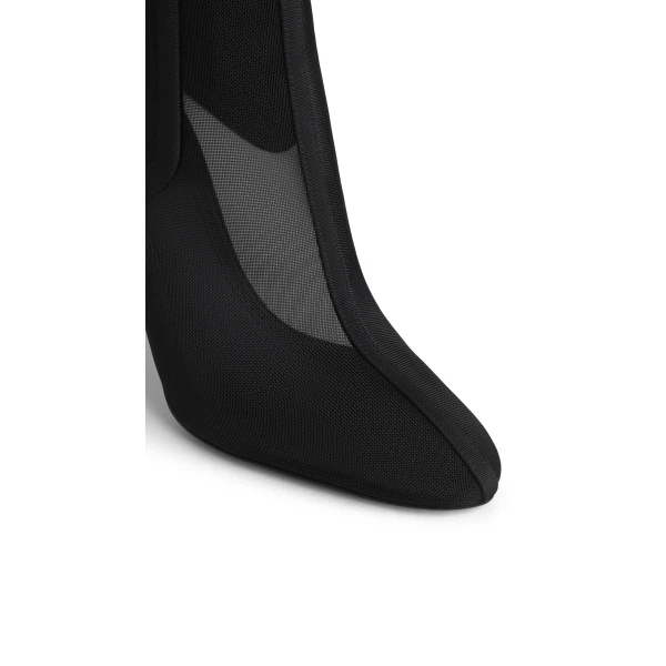 Alaia Heeled Chelsea Boots in Mesh, Black | Boots | Luxury Shoes 