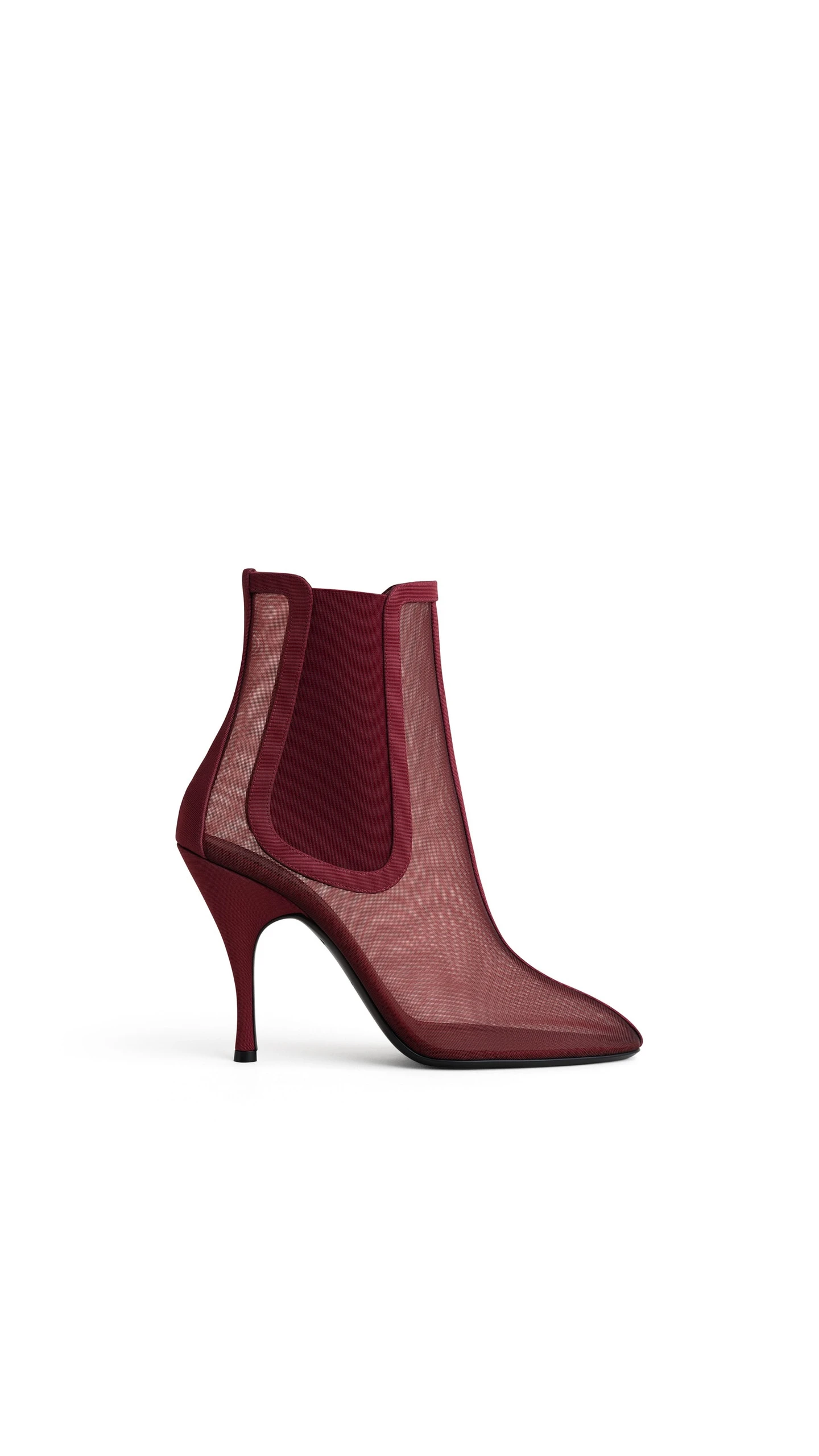 Alaia Heeled Chelsea Boots in Mesh, Bordeaux Alaia Heeled Chelsea Boots in Mesh, Bordeaux | Boots | Luxury Shoes