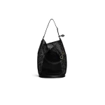 Alaia Hip Large Bucket Bag in Leather Net, Black | Bucket Bags | Luxury Shoes 