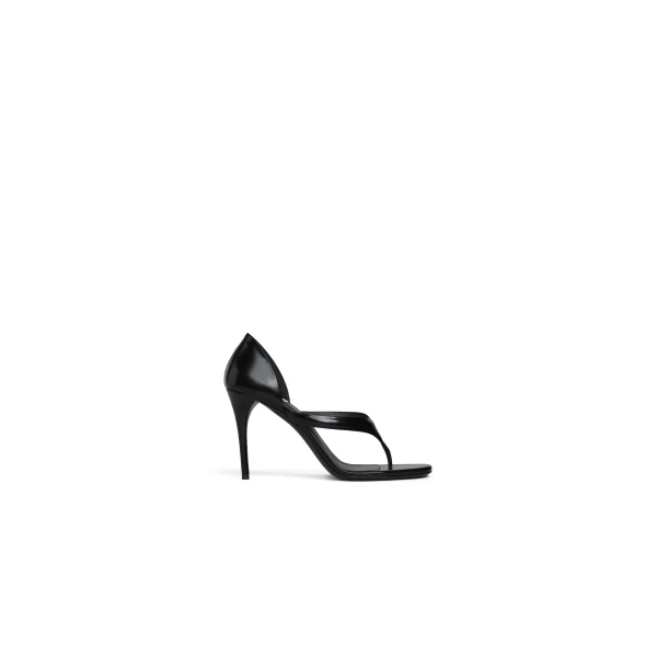 Infradito Sandals in Patent Calfskin, Black