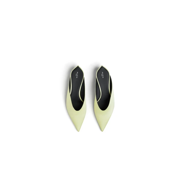 Alaia Invisible Mules in Satin, Anise | Mules | Luxury Shoes 