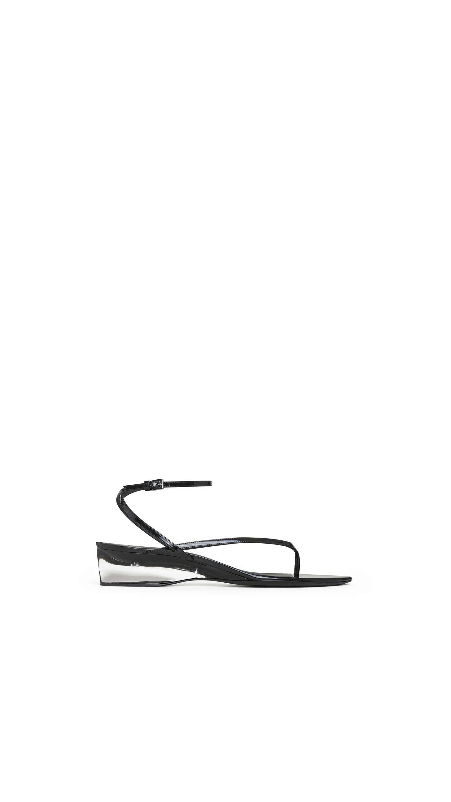 Alaia Invisible Thong in Patent Calfskin, Black Alaia Invisible Thong in Patent Calfskin, Black | Sandals | Luxury Shoes