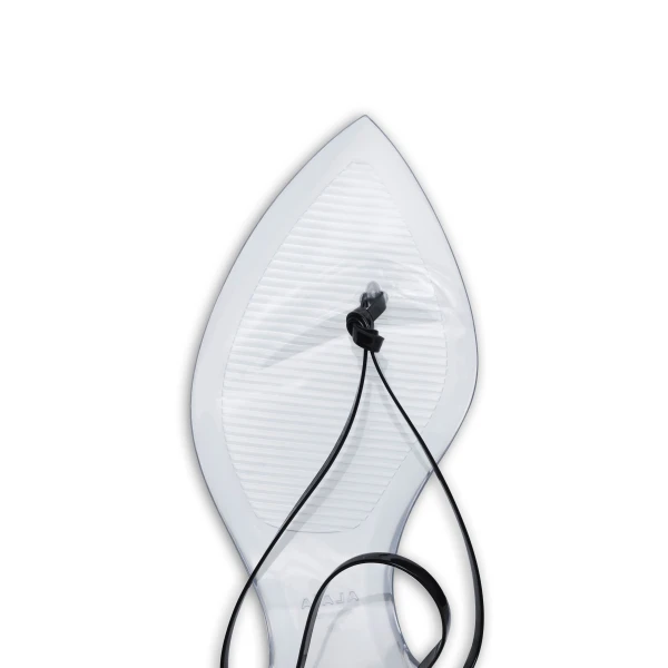 Alaia Invisible Thong in Patent Leather, Black | Sandals | Luxury Shoes 