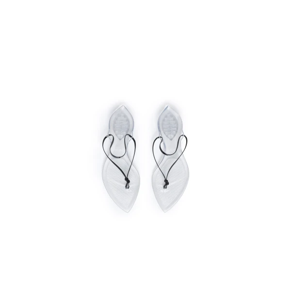 Alaia Invisible Thong in Patent Leather, Black | Sandals | Luxury Shoes 