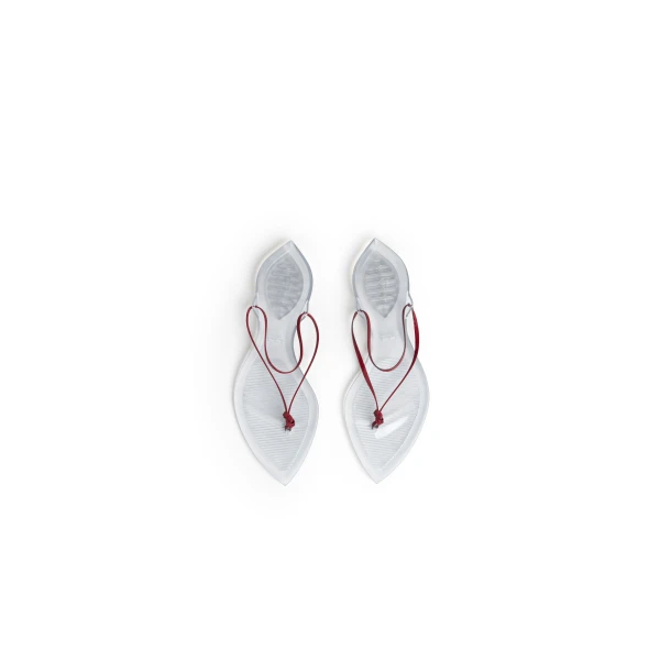 Alaia Invisible Thong in Patent Leather, Carmine | Sandals | Luxury Shoes 