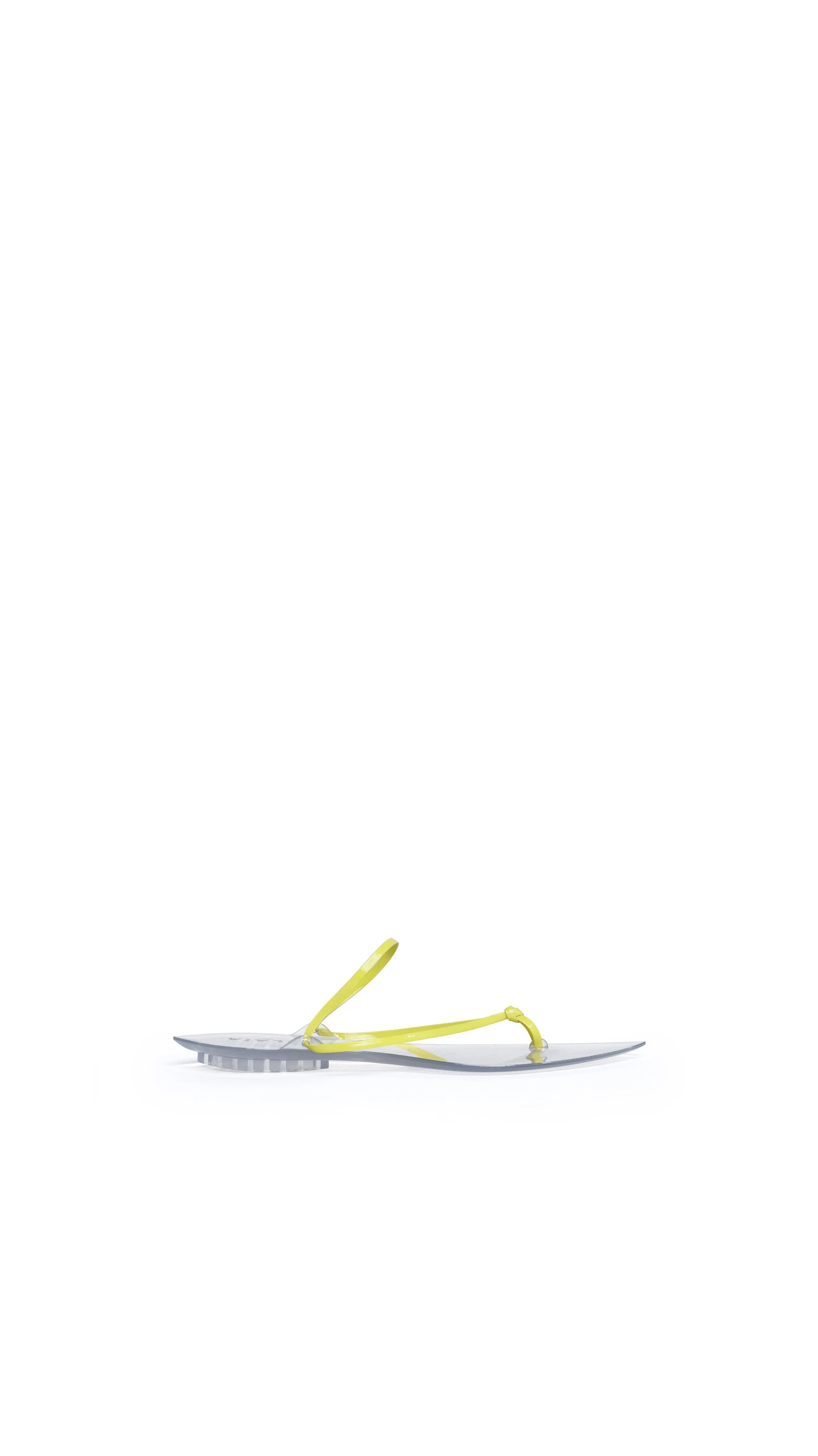 Alaia Invisible Thong in Patent Leather, Lemon Yellow Alaia Invisible Thong in Patent Leather, Lemon Yellow | Sandals | Luxury Shoes