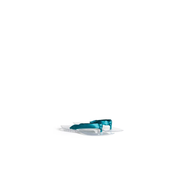 Alaia Invisible Thong in Satin, Emerald | Sandals | Luxury Shoes 