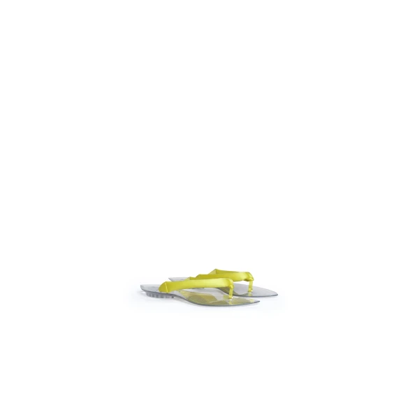 Alaia Invisible Thong in Satin, Lemon Yellow | Sandals | Luxury Shoes 