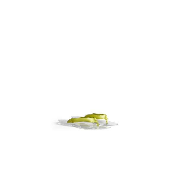 Alaia Invisible Thong in Satin, Lime | Sandals | Luxury Shoes 
