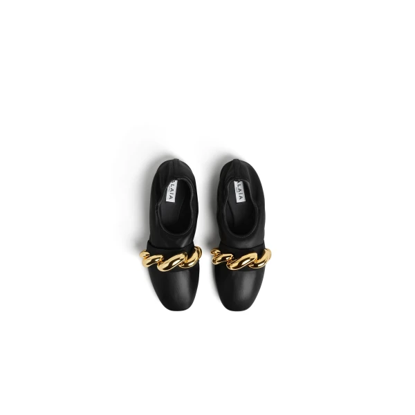 Alaia Jewel Slippers in Leather, Black | Flats | Luxury Shoes 