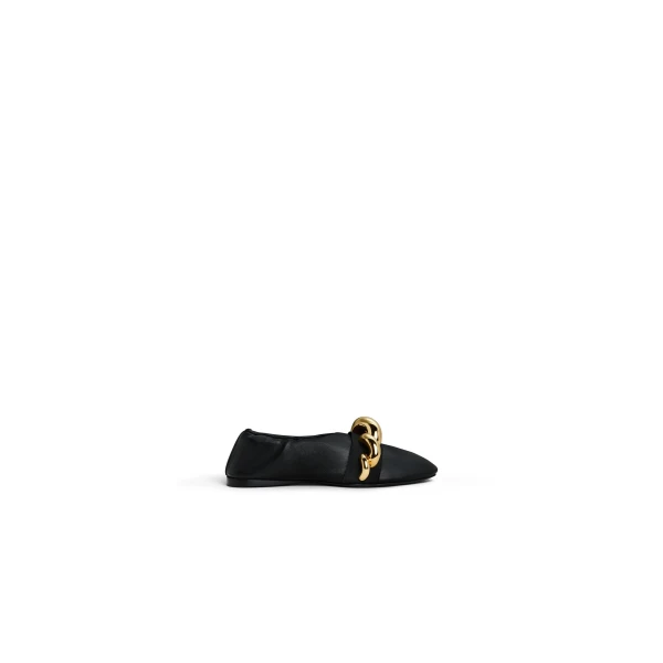 Jewel Slippers in Leather, Black