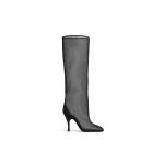 Alaia Knee Boots in Mesh, Black | Boots | Luxury Shoes 
