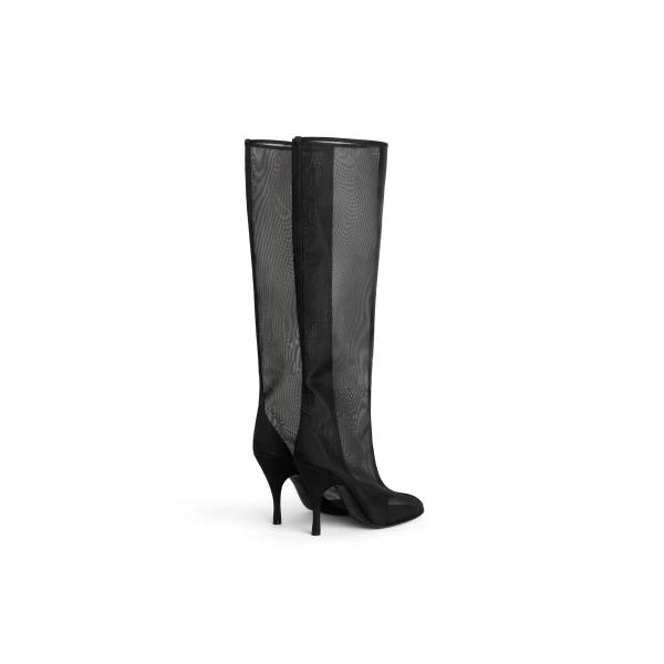 Alaia Knee Boots in Mesh, Black | Boots | Luxury Shoes 
