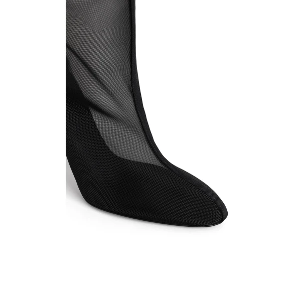 Alaia Knee Boots in Mesh, Black | Boots | Luxury Shoes 