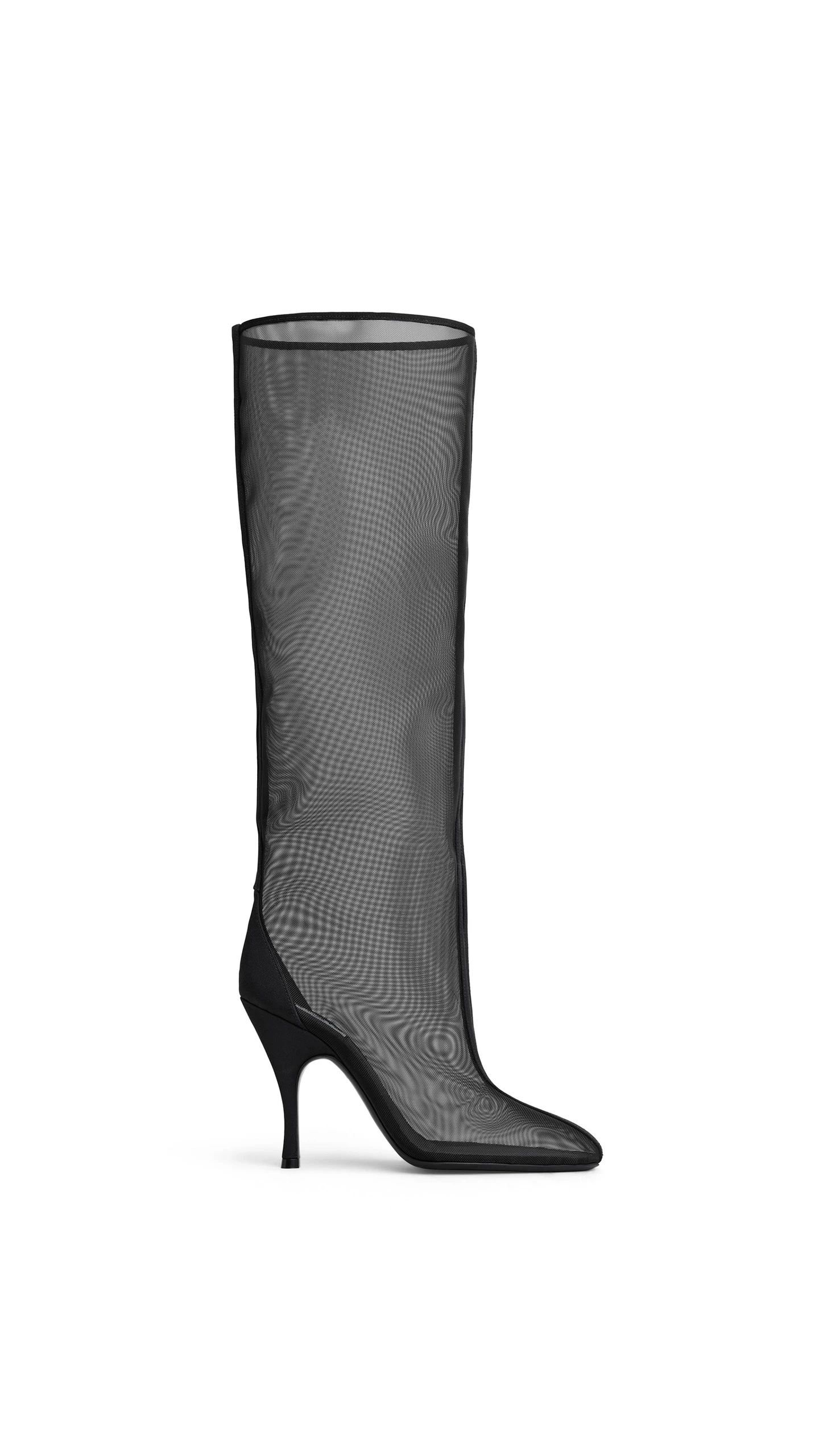 Alaia Knee Boots in Mesh, Black Alaia Knee Boots in Mesh, Black | Boots | Luxury Shoes