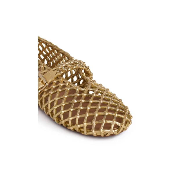 Alaia La Ballerine Braided in Gold | Flats | Luxury Shoes 