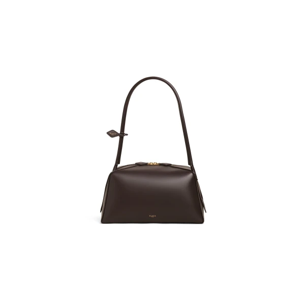 Le Bouledogue Bag in Calfskin, Smoke Brown