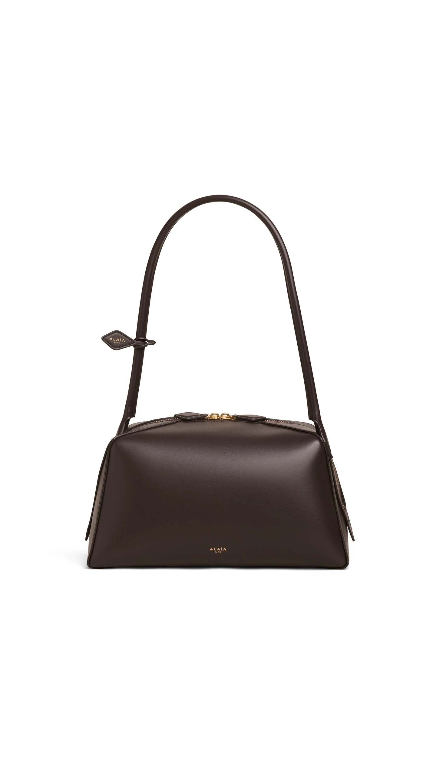 Alaia Le Bouledogue Bag in Calfskin, Smoke Brown Alaia Le Bouledogue Bag in Calfskin, Smoke Brown | Shoulder & Crossbody Bags | Luxury Shoes