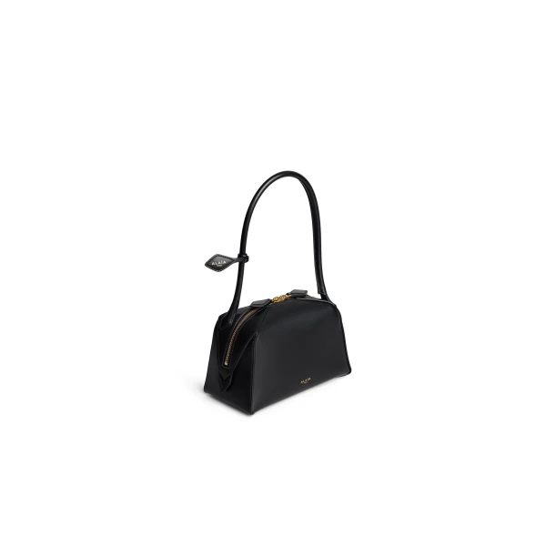 Alaia Le Bouledogue Small Bag in Calfskin, Black | Totes & Top-Handle Bags | Luxury Shoes 