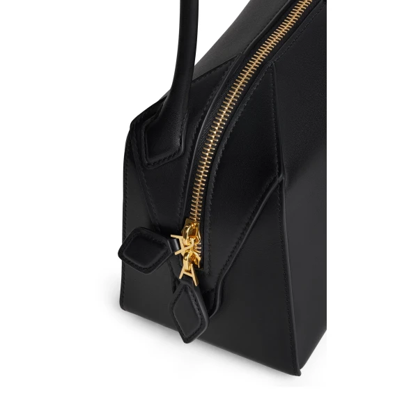 Alaia Le Bouledogue Small Bag in Calfskin, Black | Totes & Top-Handle Bags | Luxury Shoes 