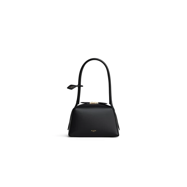 Alaia Le Bouledogue Small Bag in Calfskin, Black | Totes & Top-Handle Bags | Luxury Shoes 