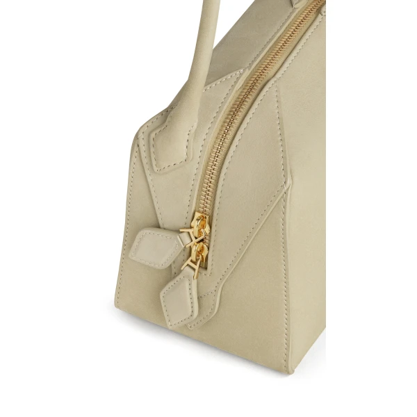 Alaia Le Bouledogue Small Bag in Nubuck, Almond Green | Totes & Top-Handle Bags | Luxury Shoes 