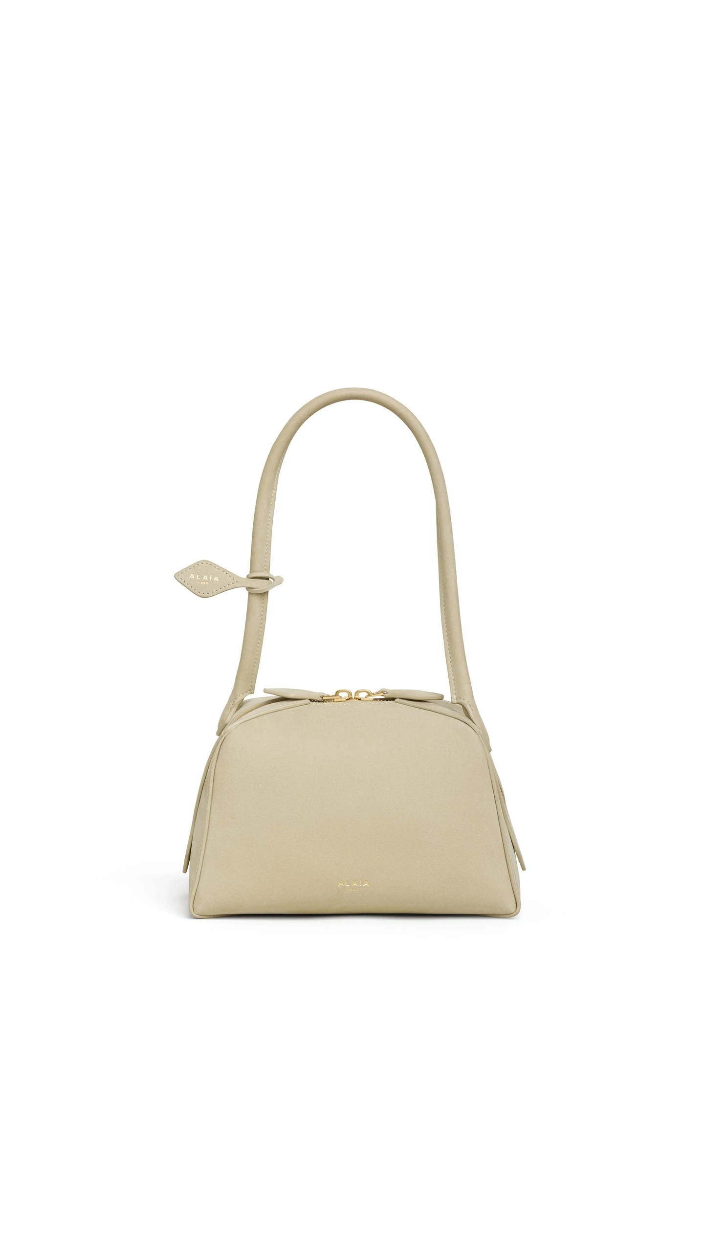 Alaia Le Bouledogue Small Bag in Nubuck, Almond Green Alaia Le Bouledogue Small Bag in Nubuck, Almond Green | Totes & Top-Handle Bags | Luxury Shoes